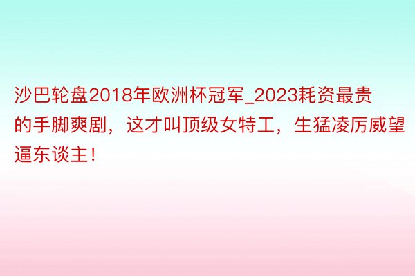 沙巴轮盘2018年欧洲杯冠军_2023耗资最贵的手脚爽剧，这才叫顶级女特工，生猛凌厉威望逼东谈主！