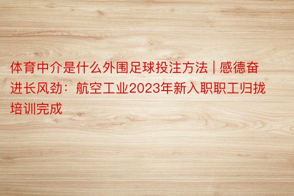 体育中介是什么外围足球投注方法 | 感德奋进长风劲：航空工业2023年新入职职工